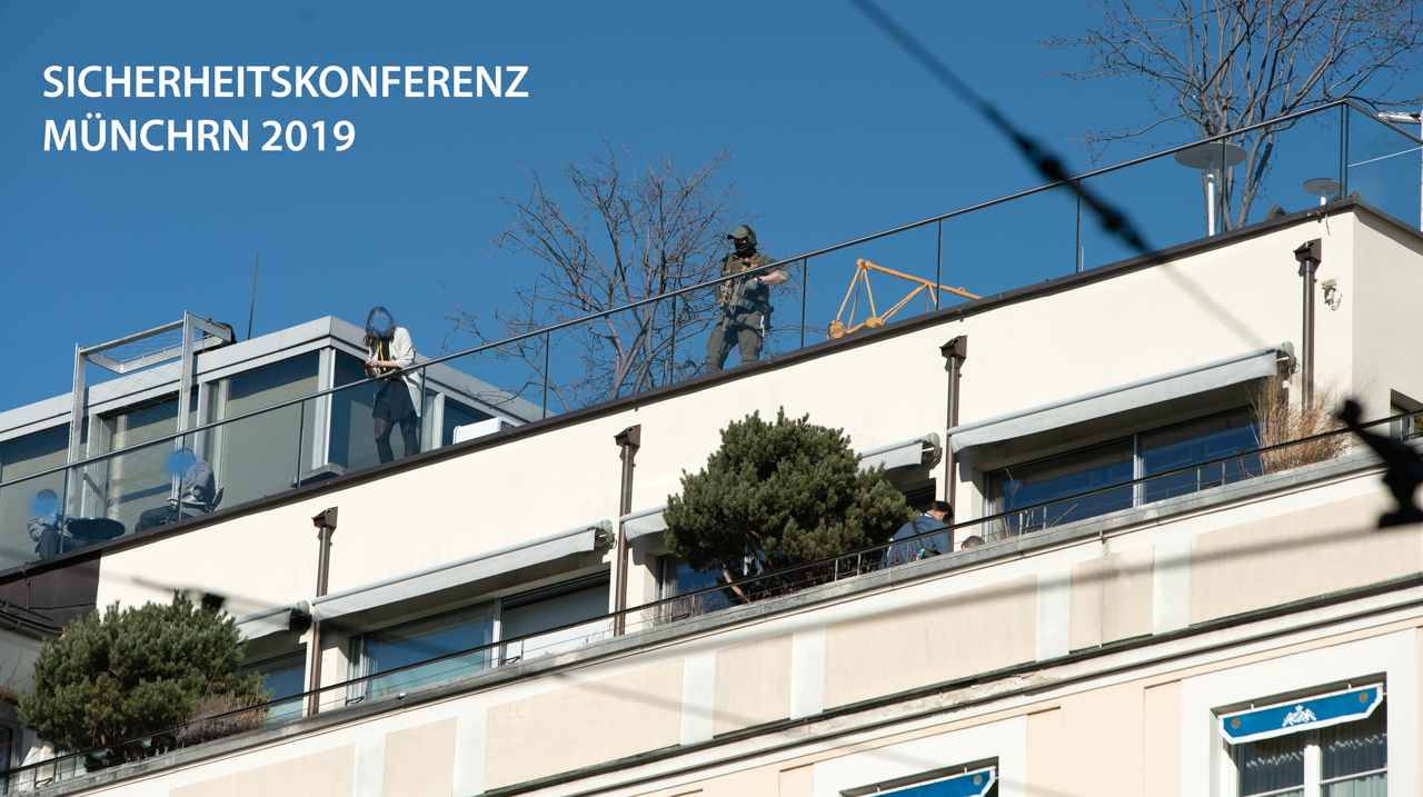 Sicherheitskonferenz München 2019 vor dem Bayerischen Hof.