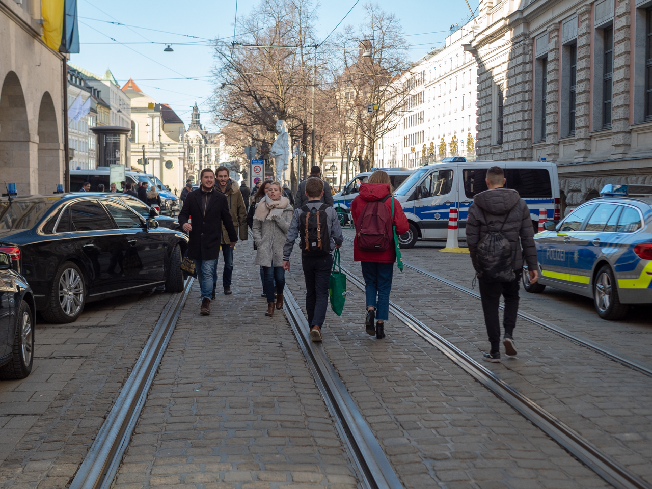 Sicherheitskonferenz München 2019 vor dem Bayerischen Hof.