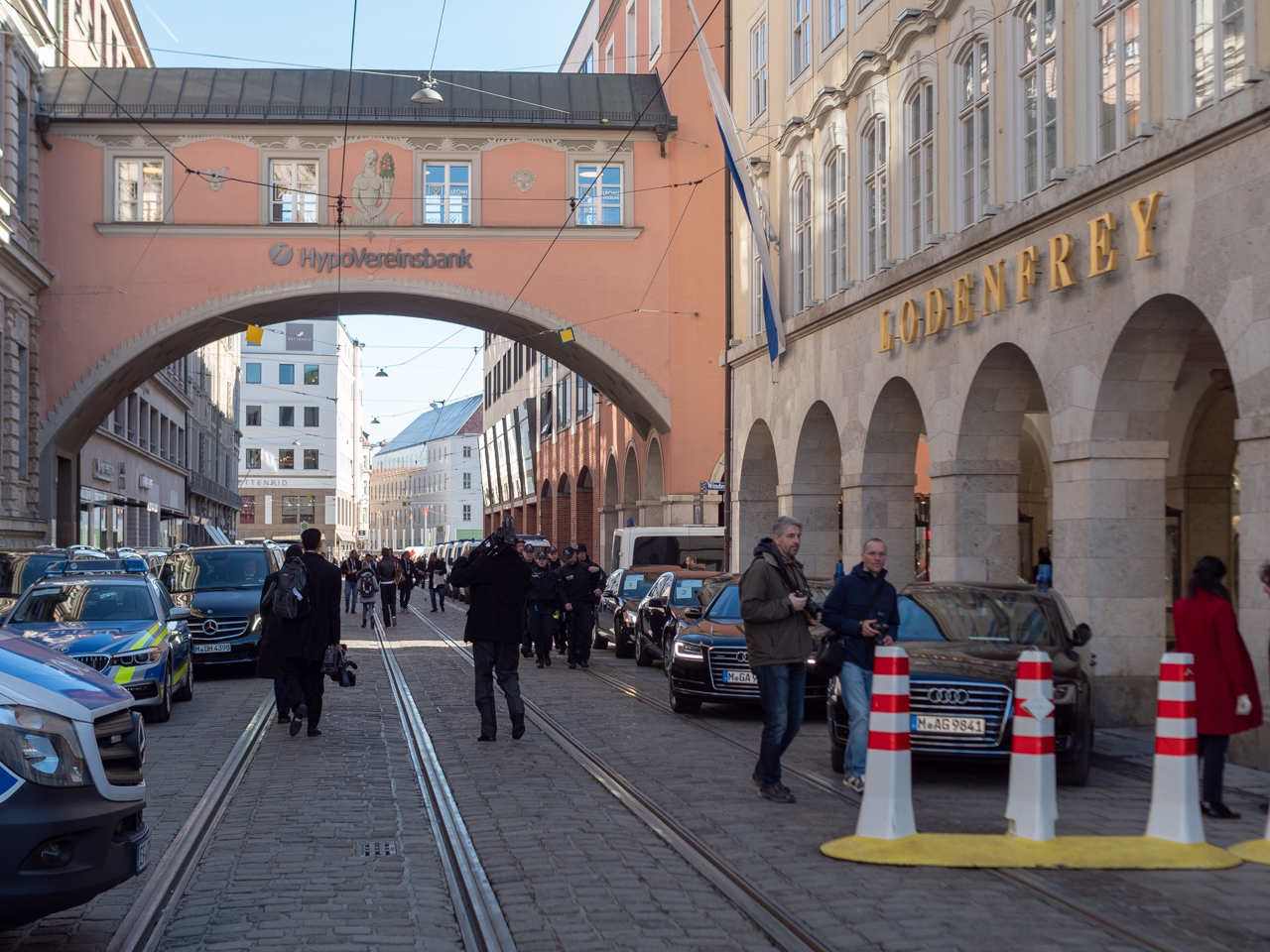 Sicherheitskonferenz München 2019 vor dem Bayerischen Hof.