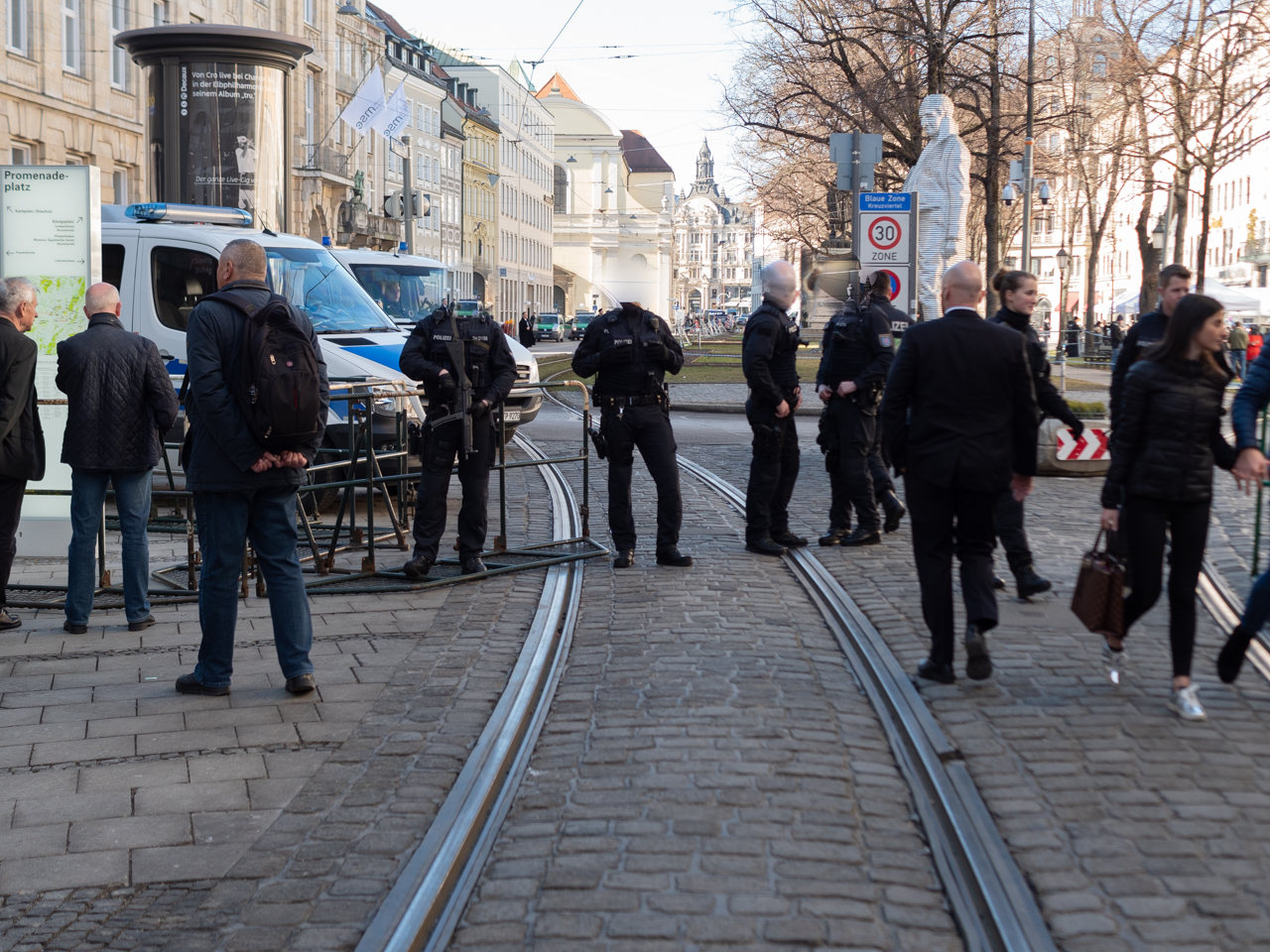 Sicherheitskonferenz München 2019 vor dem Bayerischen Hof.