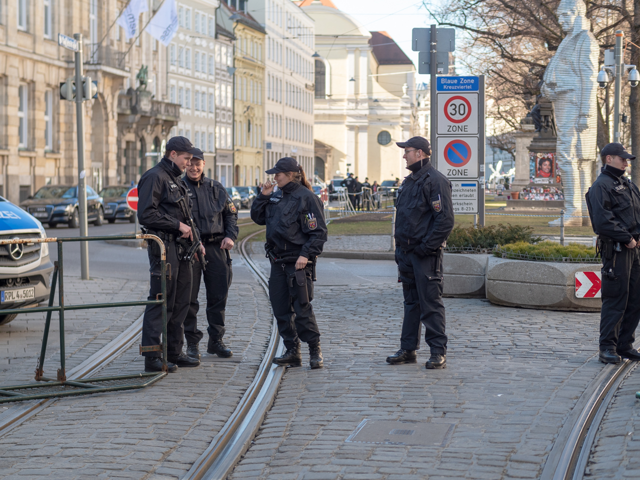Sicherheitskonferenz München 2019 vor dem Bayerischen Hof.