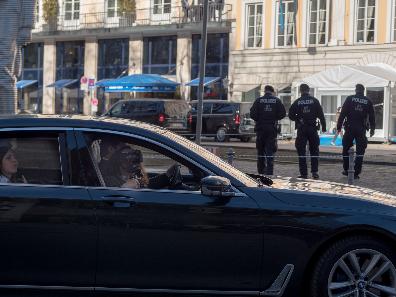 Sicherheitskonferenz München 2019 vor dem Bayerischen Hof.