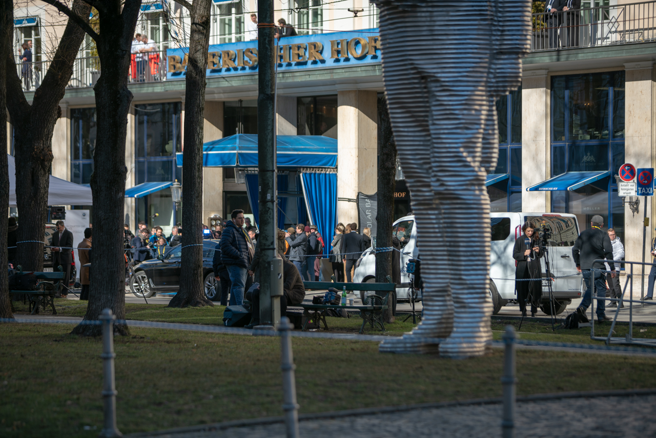 Sicherheitskonferenz München 2019 vor dem Bayerischen Hof.
