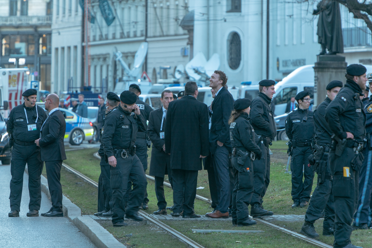 Sicherheitskonferenz München 2019 vor dem Bayerischen Hof.